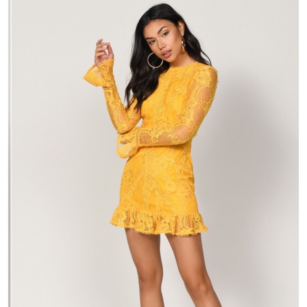 VICTORIA YELLOW LACE DRESS